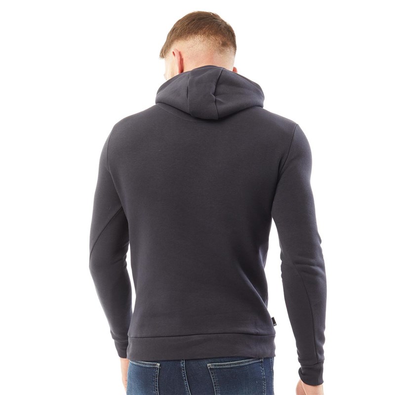 Buy 11 Degrees Mens Colour Block Piped Pullover Hoodie Navy