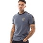 11 Degrees Mens Taped Ringer T-Shirt Antracite/Gold