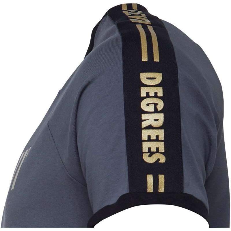 11 Degrees Mens Taped Ringer T-Shirt Antracite/Gold