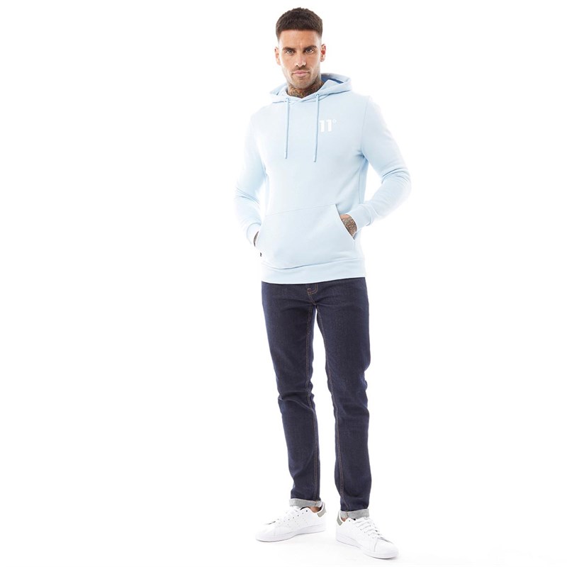 11 Degrees Mens Core Pullover Hoodie Powder Blue