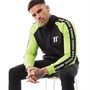 11 Degrees Mens Taped Poly Track Top Black/Lime Green