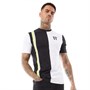 11 Degrees Mens Colour Block T-Shirt Black/White/Limeaide