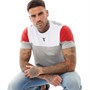 11 Degrees Mens Cut And Sew T-Shirt Silver/White/Inferno