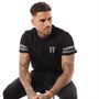 11 Degrees Mens Mesh Overlay T-Shirt Black