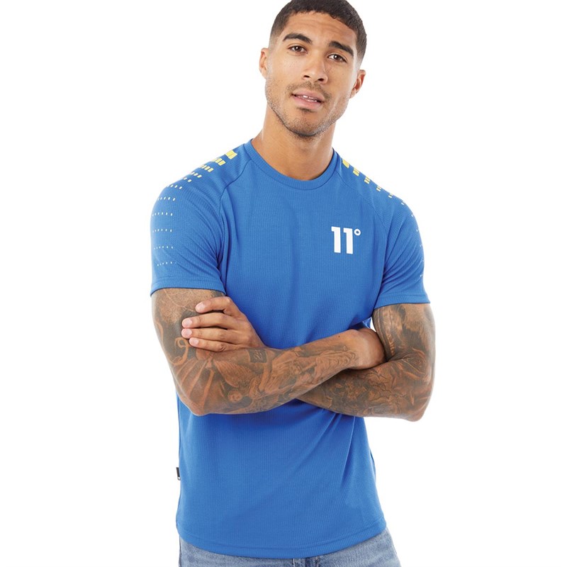 11 Degrees Mens Scope T-Shirt Skydiver Blue
