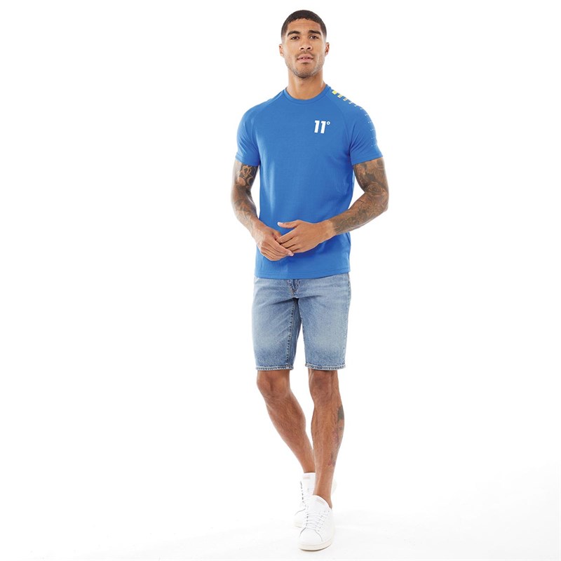 11 Degrees Mens Scope T-Shirt Skydiver Blue