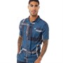 11 Degrees Herren All Over Print Resort Hemd mit kurzem Arm Dunkelblau