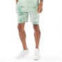 11 Degrees Mens Tie Die Sweat Shorts Teal Blue / Fog Green