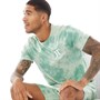 11 Degrees Mens Tie Dye T-Shirt Teal Blue / Fog Green