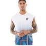 11 Degrees Mens Fade Print Cut Off T-Shirt White / Blue / Black