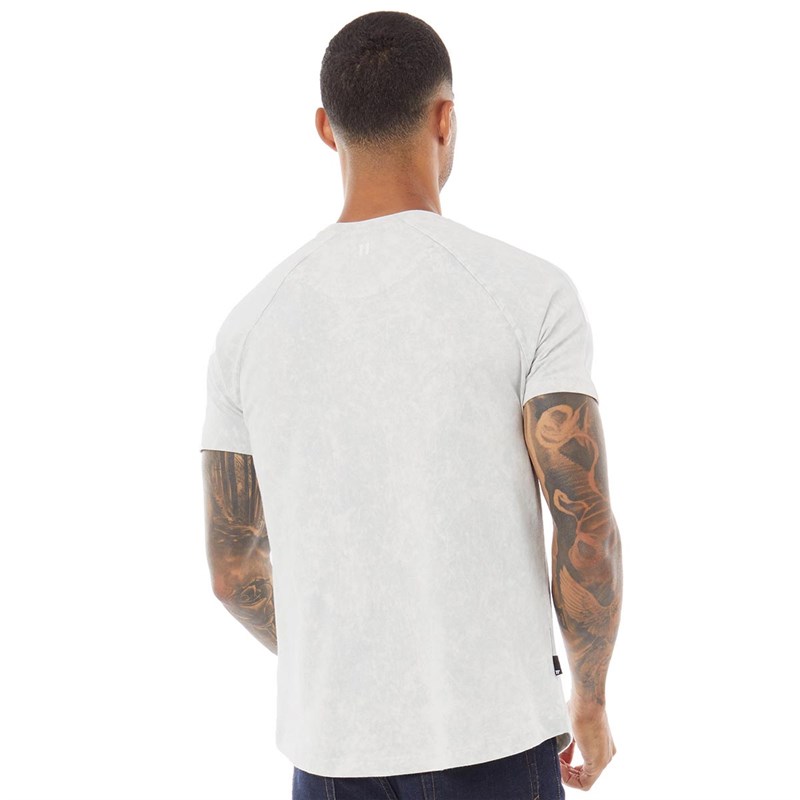 11 Degrees Heren Mist Muscle Fit T-shirts Gebroken Wit