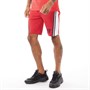 11 Degrees Mens Cut And Sew Tape Detail Poly Shorts Goji Berry Red / Whte