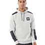 11 Degrees Mens Quilted Hybrid Pullover Hoodie Grey Marl/Black