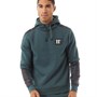 11 Degrees Mens Quilted Hybrid Pullover Hoodie Darkest Spruce Green/Black