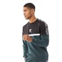 11 Degrees Mens Mixed Fabric Taped Sweatshirt Darkest Spruce Green/Black/White