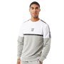 11 Degrees Mens Mixed Fabric Taped Sweatshirt Silver/White/Black