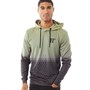 11 Degrees Mens Text Fade Pullover Hoodie Khaki/Black