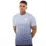 11 Degrees Mens Fade Stripe T-Shirt Blue
