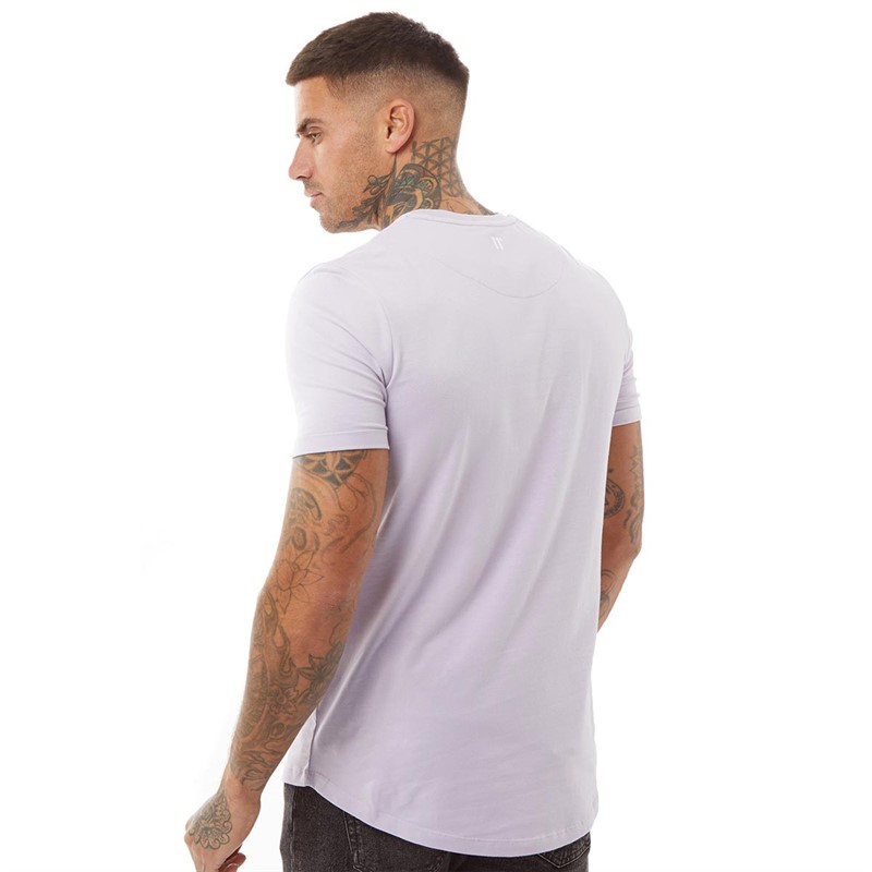11 Degrees Mens Mucle Fit T-Shirt Pastel Lilac