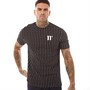 11 Degrees Mens Vertical Stripe T-Shirt Black/White