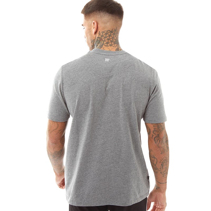 11 Degrees Mens Large Logo T-Shirt Charcoal Marl