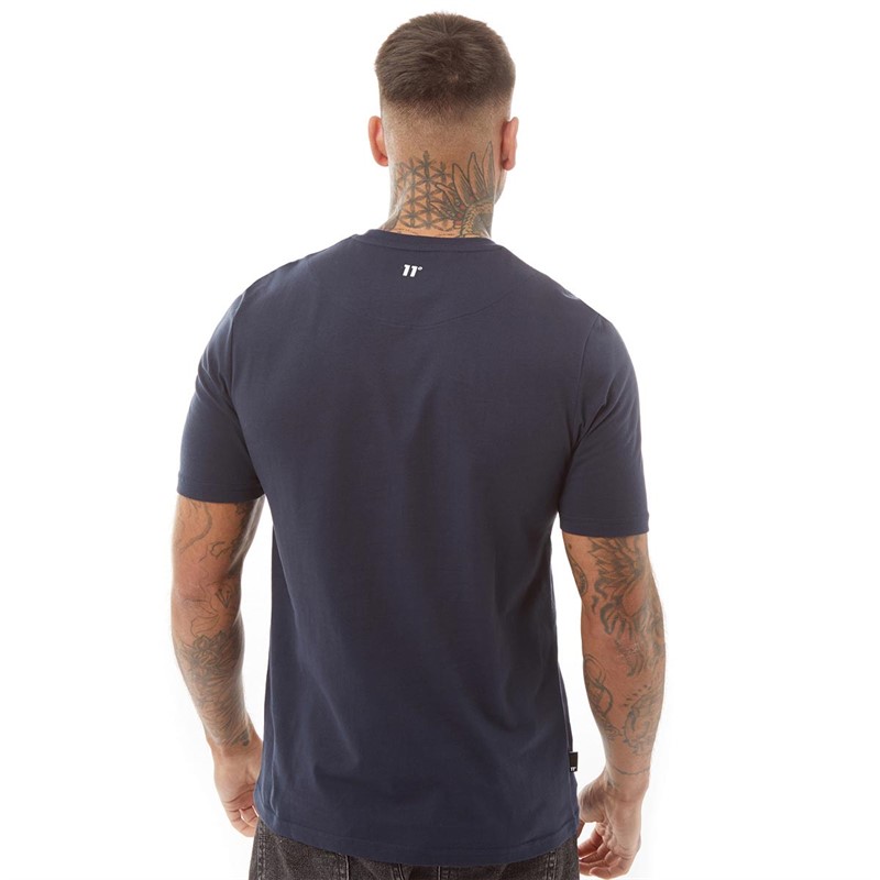 11 Degrees Mens 3D Gradient T-Shirt Navy