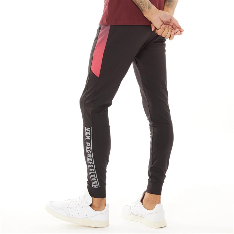 11 Degrees Pantalons de Jogging Cut And Sew Ombre Homme Noir