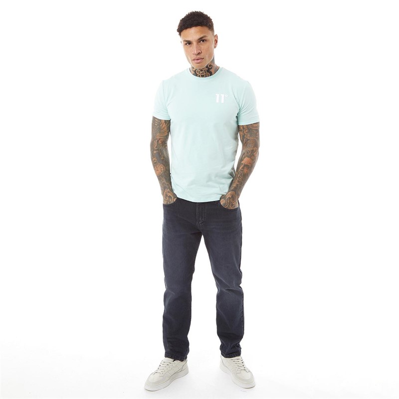 11 Degrees Herren Core Muscle Fit T-Shirts Hellgrün