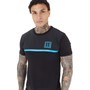 11 Degrees Mens Perforated Logo Muscle Fit Short Sleeve T-Shirt Black