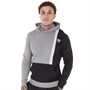 11 Degrees Mens Cut And Sew Colour Block Pullover Hoodie Shadow Grey/Black