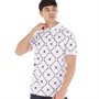 11 Degrees Mens Tee Print Polo White/Raspberry Pink