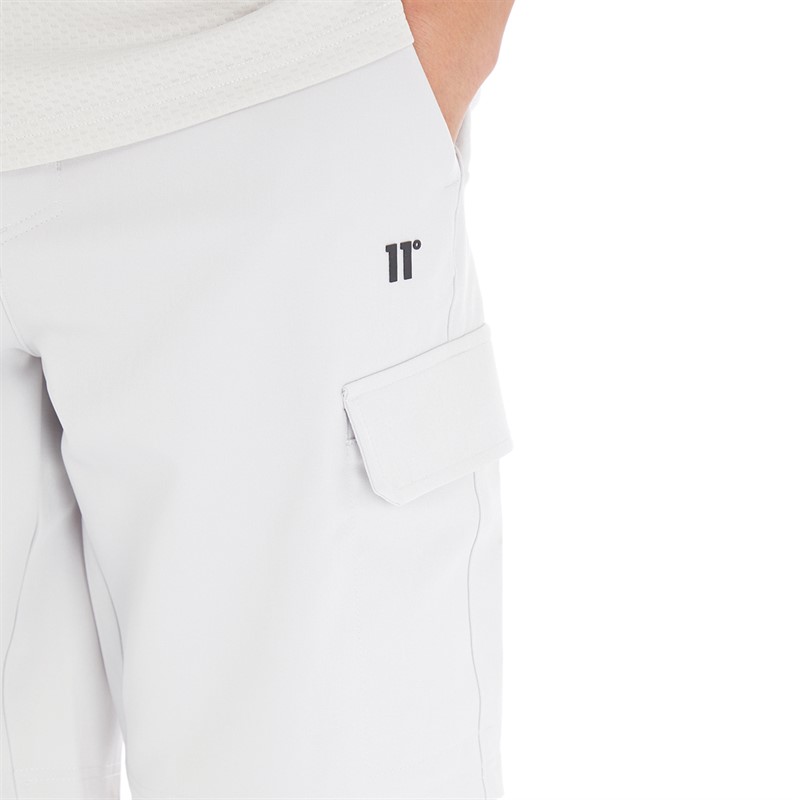 11 Degrees Mens Tapered Stretch Shorts Vapour Grey