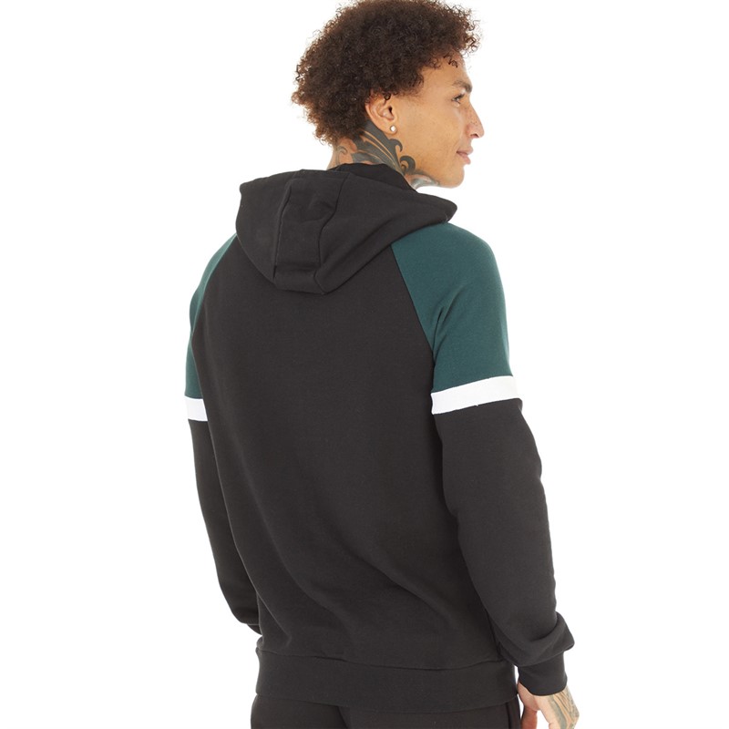 11 Degrees Mens Cut And Sew Pullover Hoodie Black/Darkest Spruce