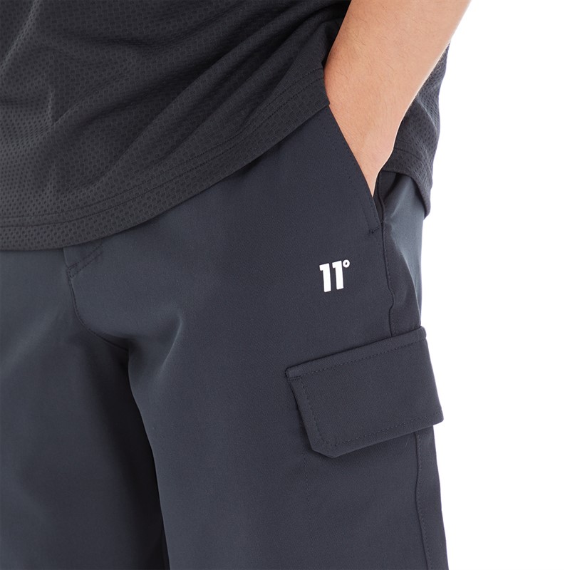 11 Degrees Mens Tapered Stretch Shorts Black