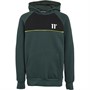 11 Degrees Boys Colour Block Piped Hoodie Darkest Spruce Green/Black