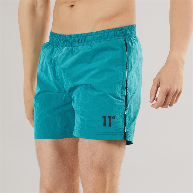 11 Degrees Mens Micro Taped Swim Shorts Kingfisher - Size XS