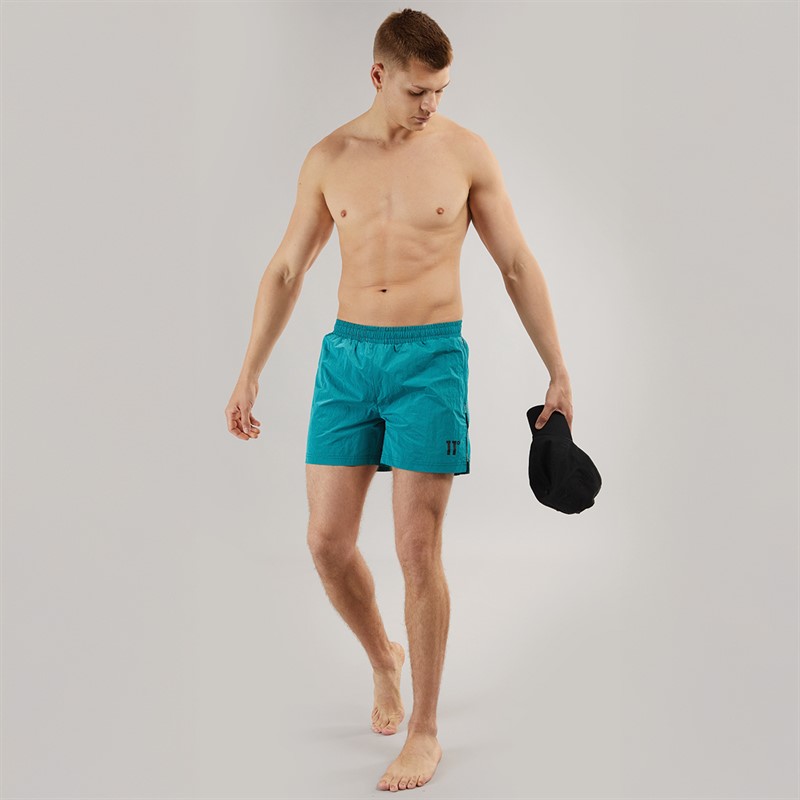 11 Degrees Mens Micro Taped Swim Shorts Kingfisher