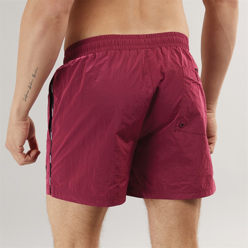 11 Degrees Mens Micro Taped Swim Shorts Scarlet