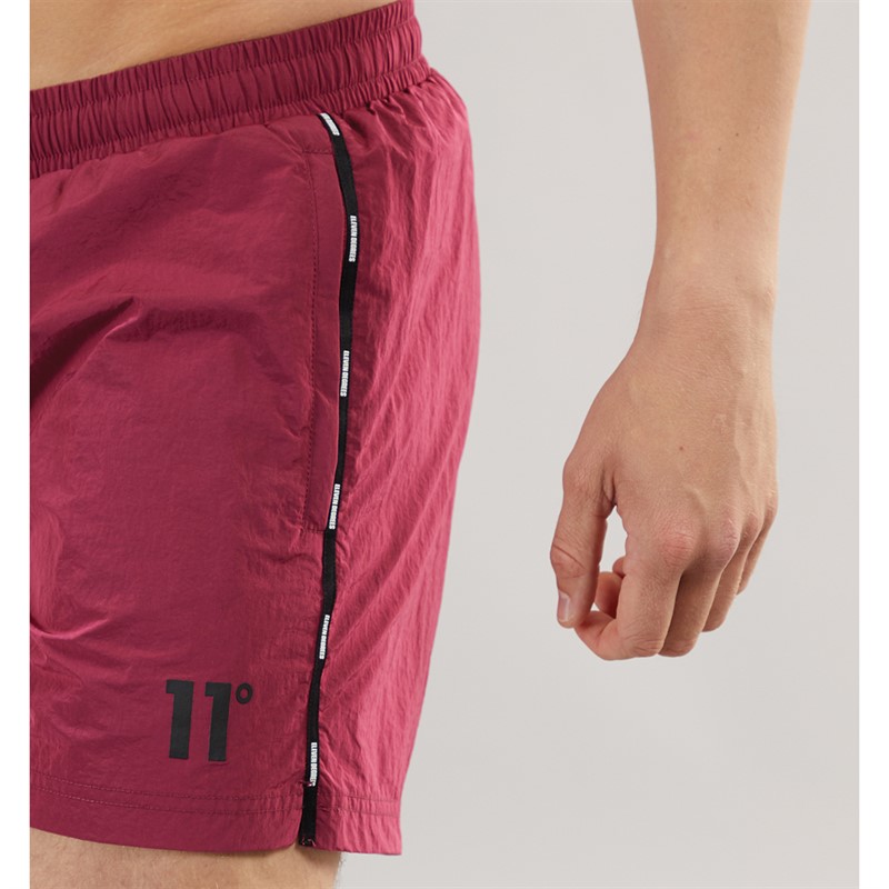 11 Degrees Mens Micro Taped Swim Shorts Scarlet
