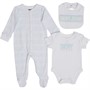 DKNY Jeans Boys Baby Sleepsuit Bodysuit And Bib Set Baby Blue
