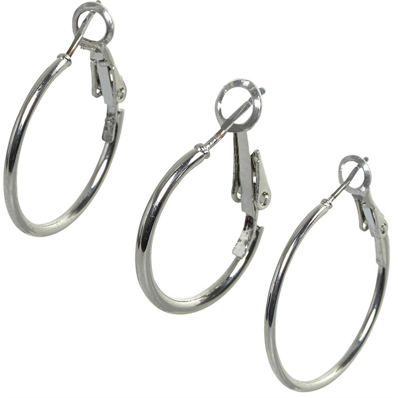 Vila Womens Charlie Hoop Earring Set Silver