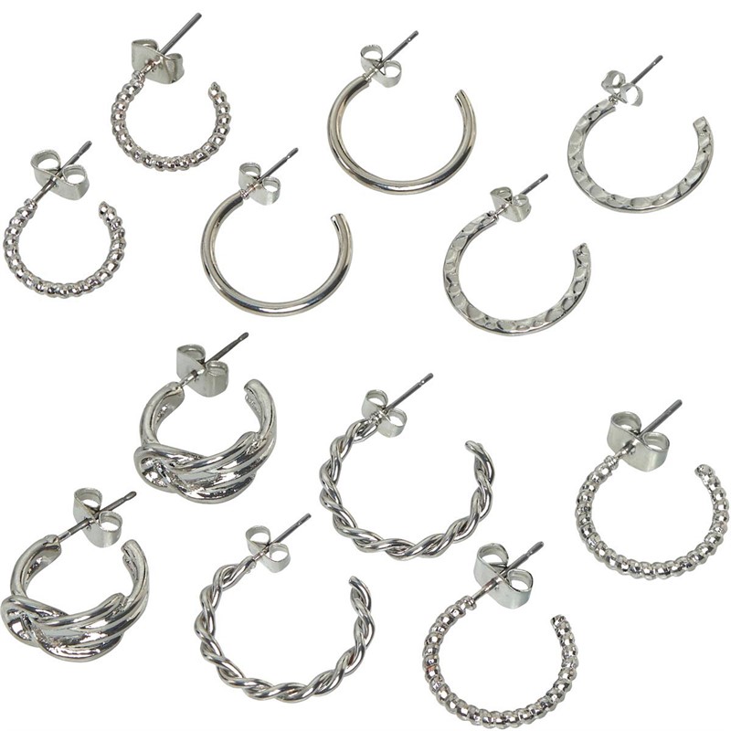 Vila Womens Cole Hoop Earring Set Silver