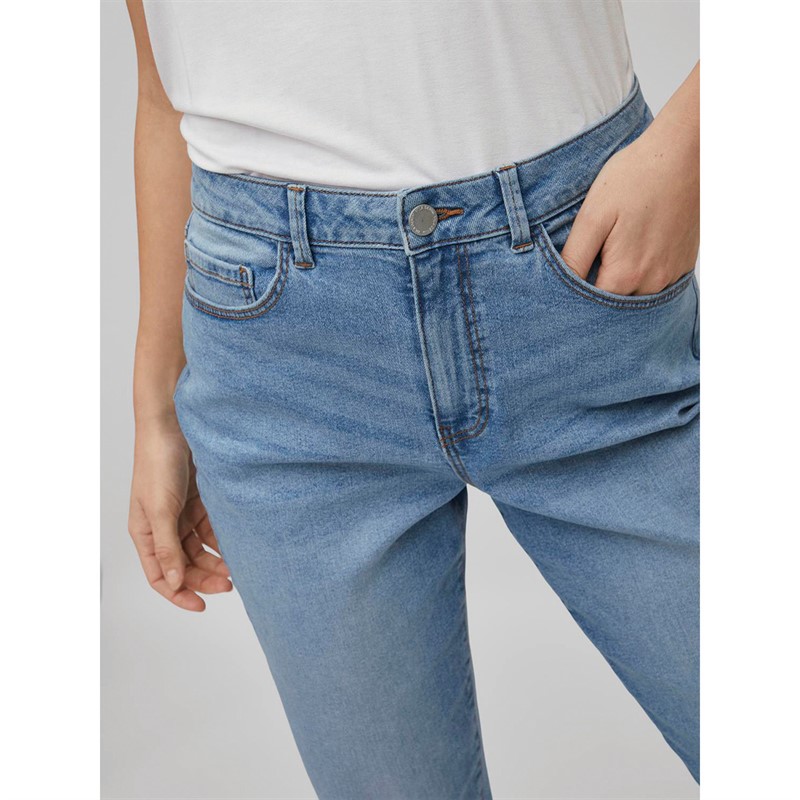 Vila Womens Naomi Jo Mom Jeans Light Blue Denim