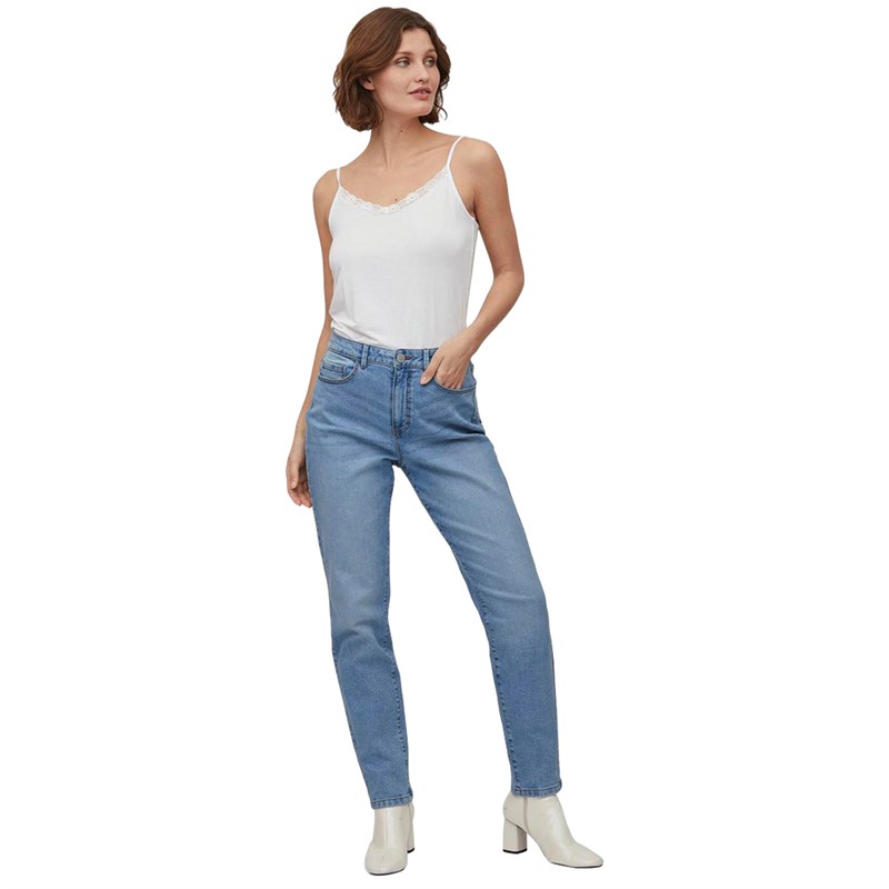 Vila Womens Naomi Jo Mom Jeans Light Blue Denim