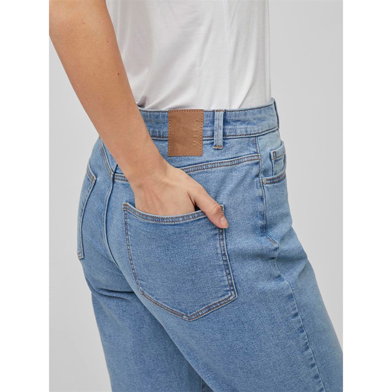 Vila Womens Naomi Jo Mom Jeans Light Blue Denim