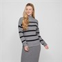 Vila Womens Ril Mock Neck Jumper Medium Grey