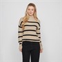 Vila Womens Ril Mock Neck Jumper Natural Melange