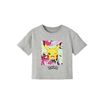 Pokemon Girls Name It Nkffyrna Boxy T-Shirt Grey Melange