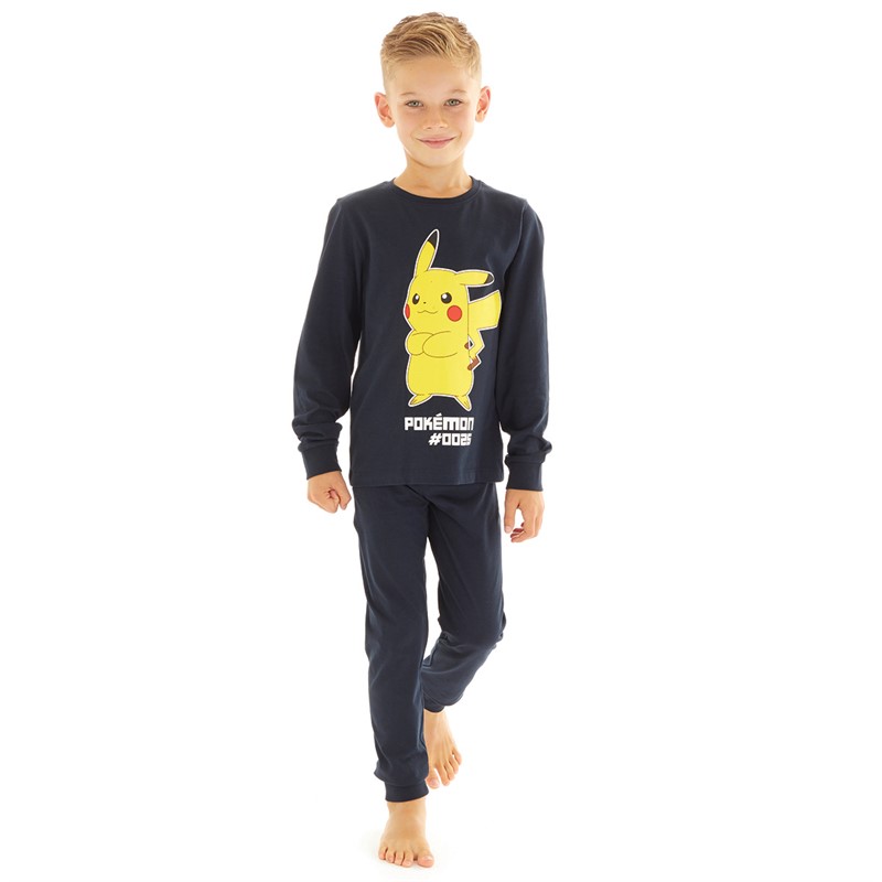 Pokemon Boys Manwar Long Sleeve Pyjama Set Dark Sapphire