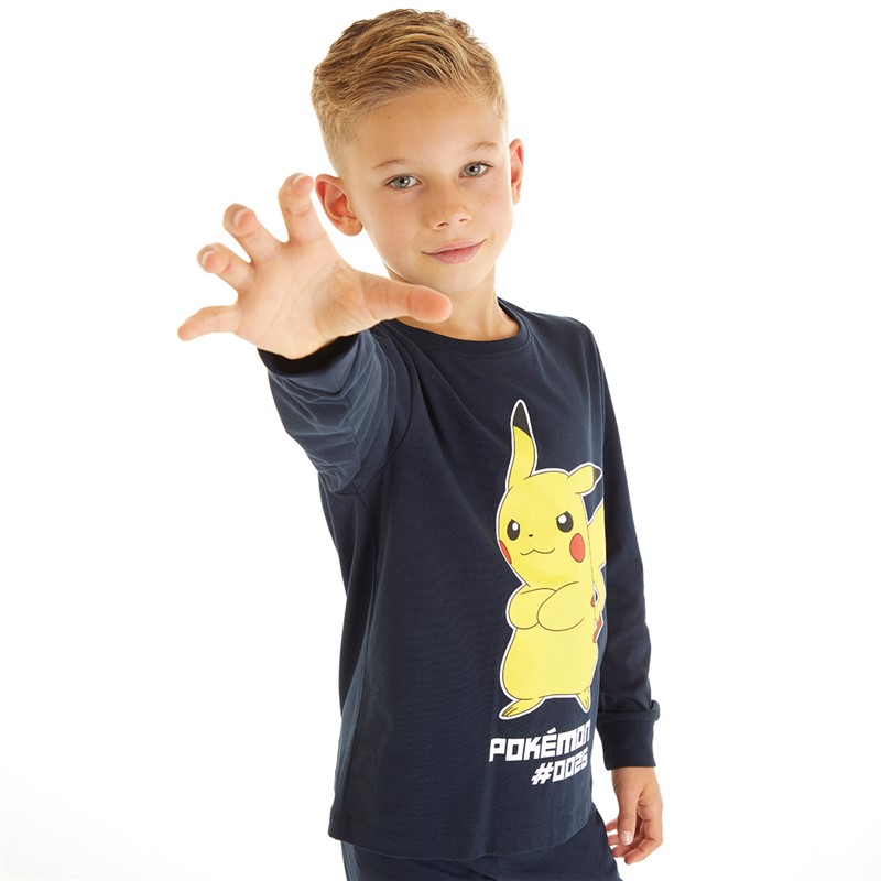 Pokemon Boys Manwar Long Sleeve Pyjama Set Dark Sapphire